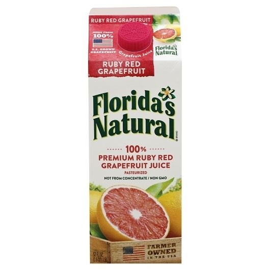 Floridas Natural Refrigerated Ruby Red Grapefruit Juice, 52 Fluid Ounce -- 8 per case.
