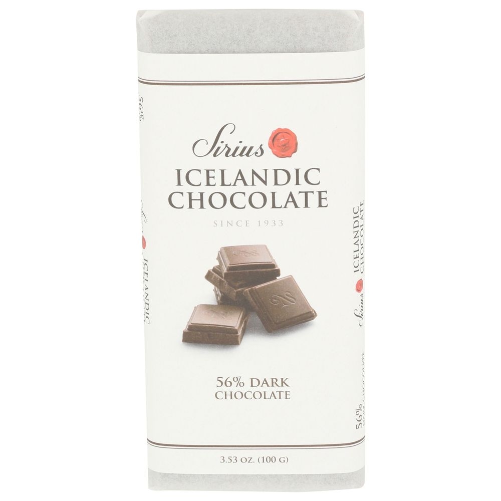 Sirius Icelandic 56 Percent Dark Chocolate Bar, 3.53 Ounce -- 12 per case