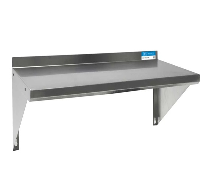 BK Resources 18/430 Stainless Steel Economy Wall Shelf, 60 inch Width x 12 inch Depth