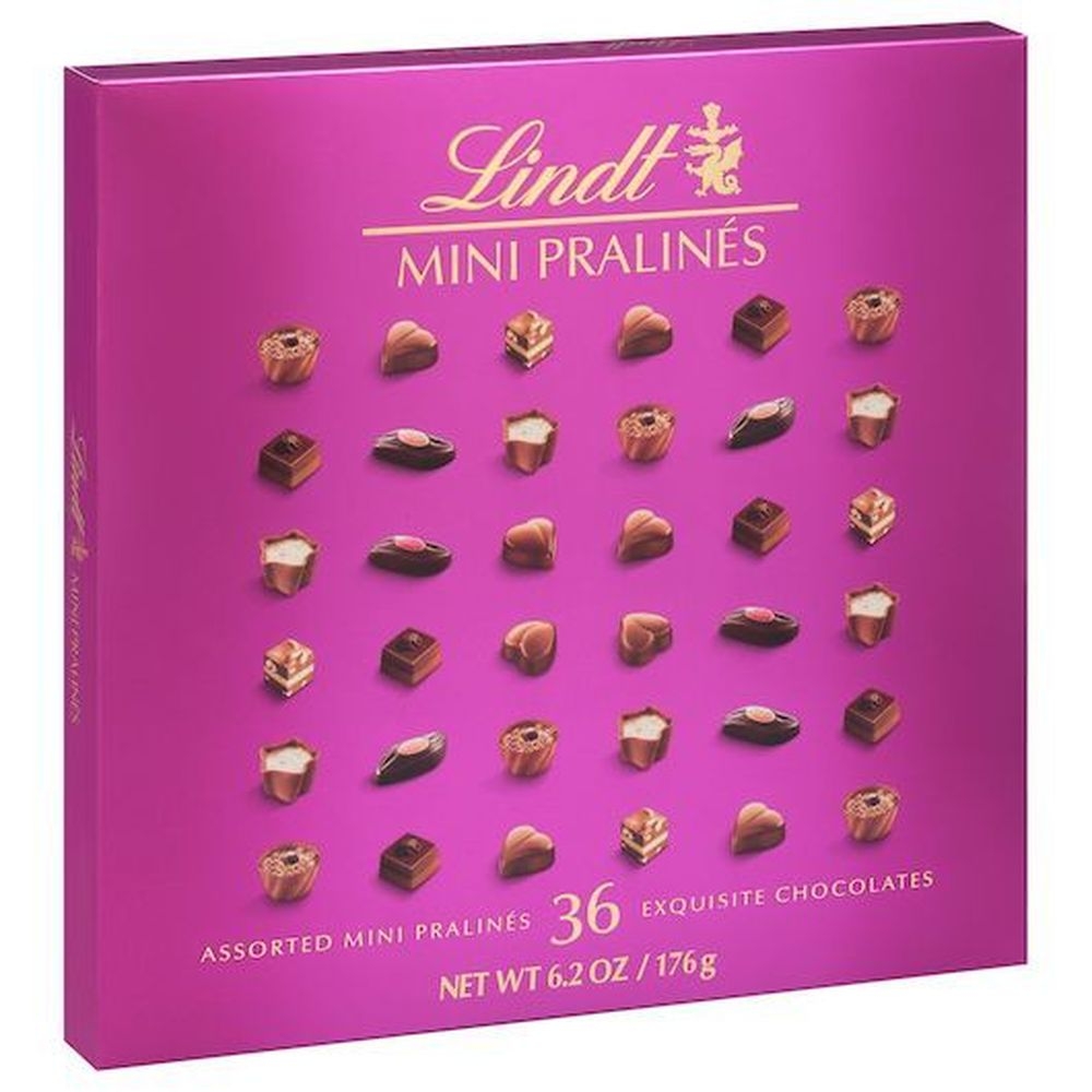 Lindt Mini Chocolate Pralines - Magenta Box, 6.2 Ounce -- 8 per case