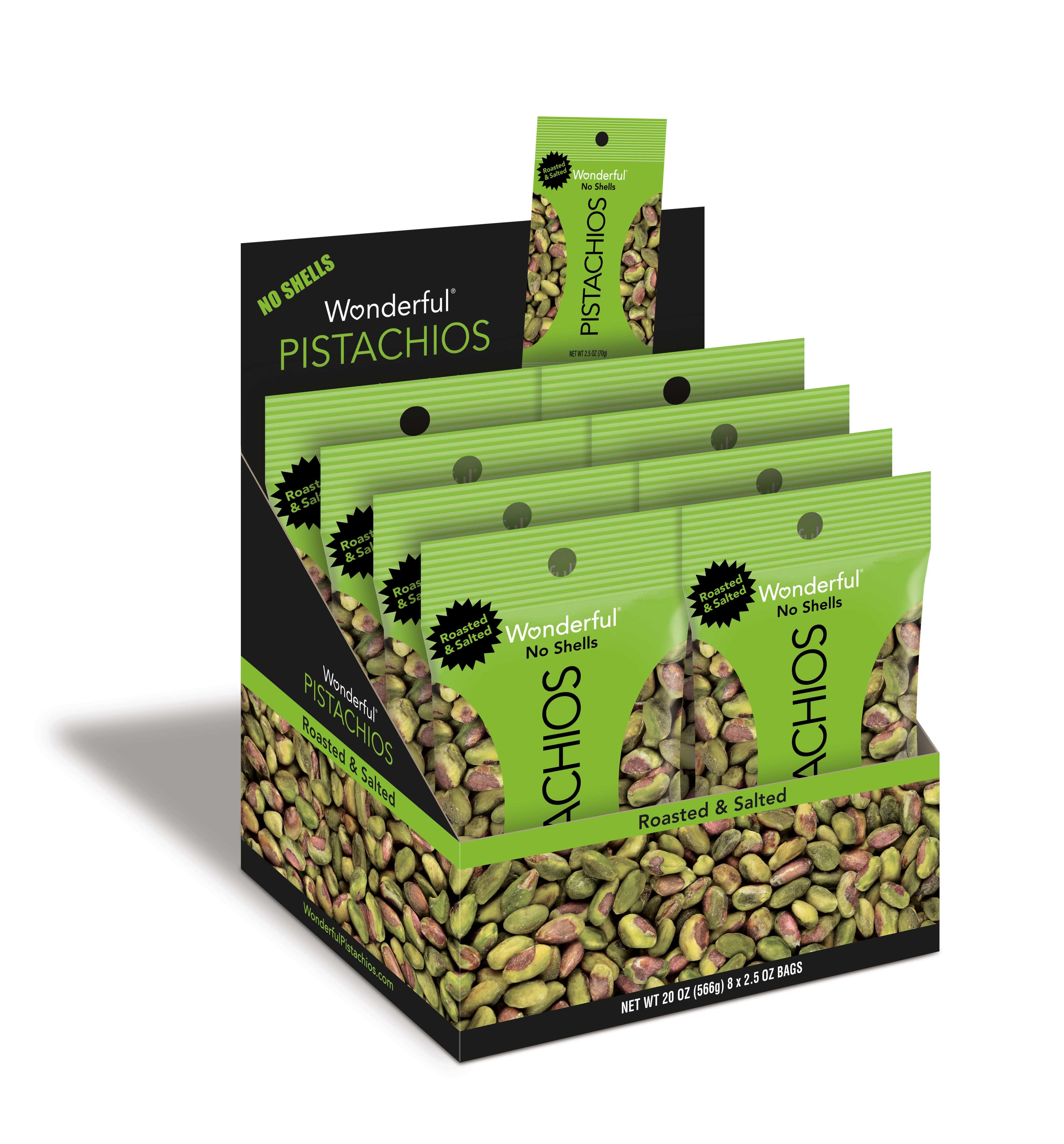 Wonderful Roasted and Salted Shelled Pistachio, 2.5 Ounce -- 24 per case.