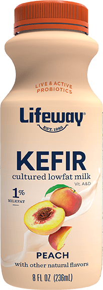 Lifeway Low Fat Peach Kefir, 8 Fluid Ounce -- 6 per case.