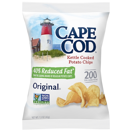 Cape Cod Less Fat Original Kettle Cooked Potato Chips, 1.5 Ounce -- 56 per case