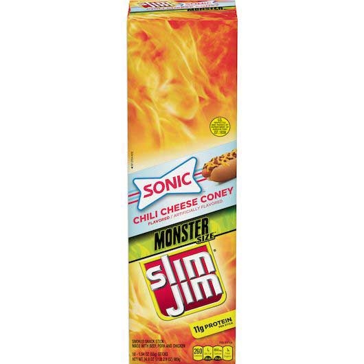 Slim Jim Monster Size Chili Cheese Coney Meat Stick, 1.94 Ounce -- 108 per case