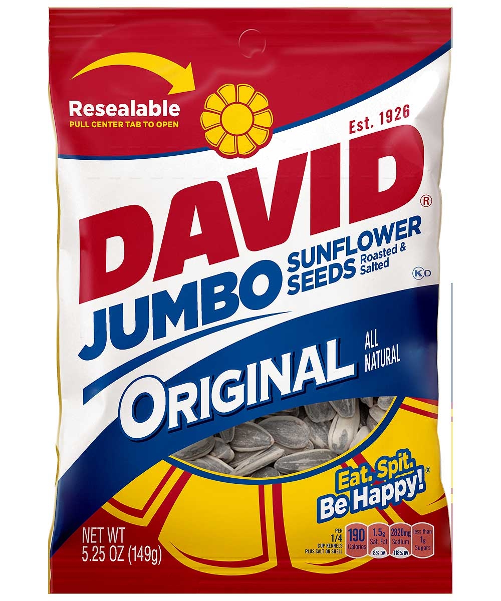 David Original Jumbo Sunflower Seed, 5.25 Ounce -- 12 per case.