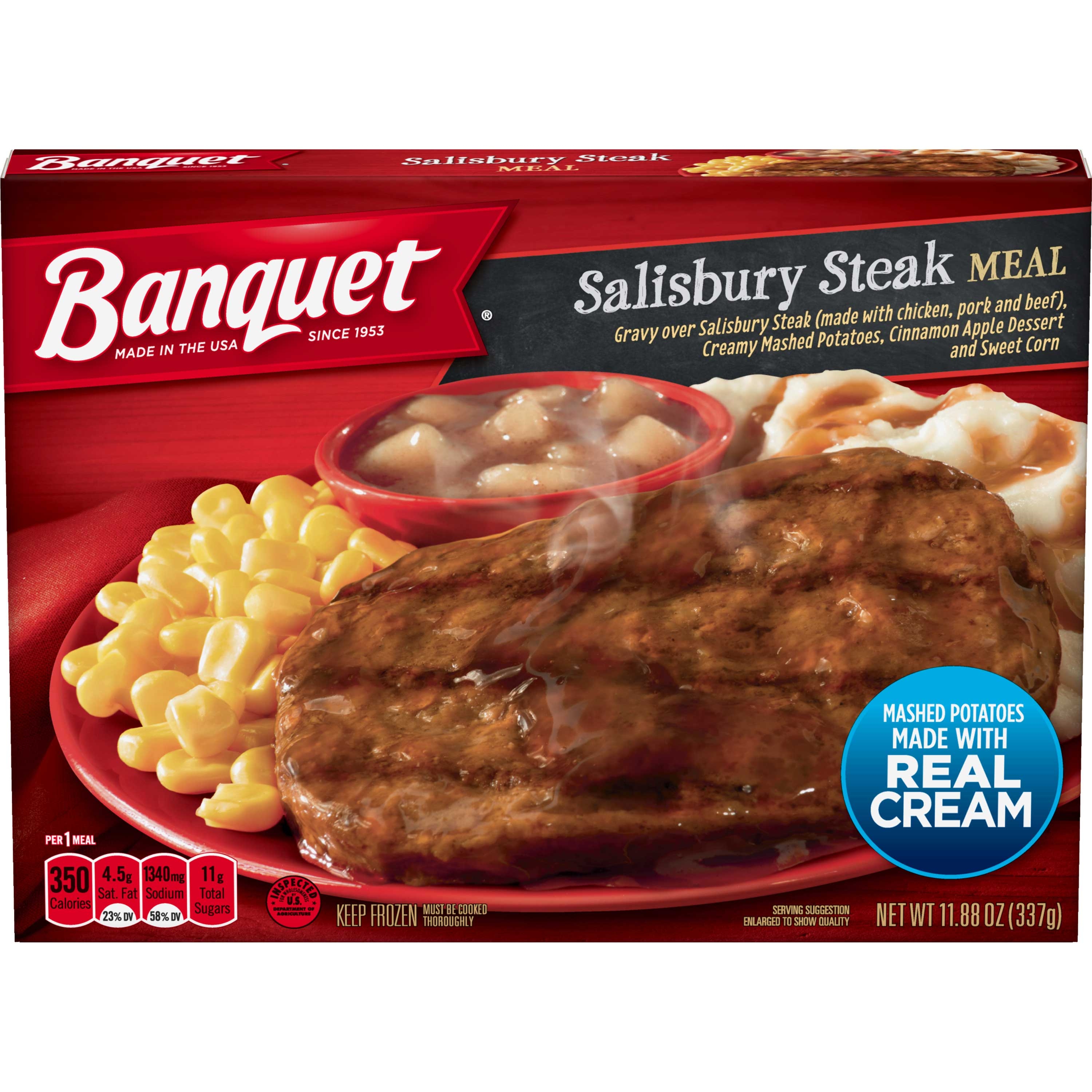 Banquet Classic Salisbury Steak Meal, 11.88 Ounce -- 12 per case.