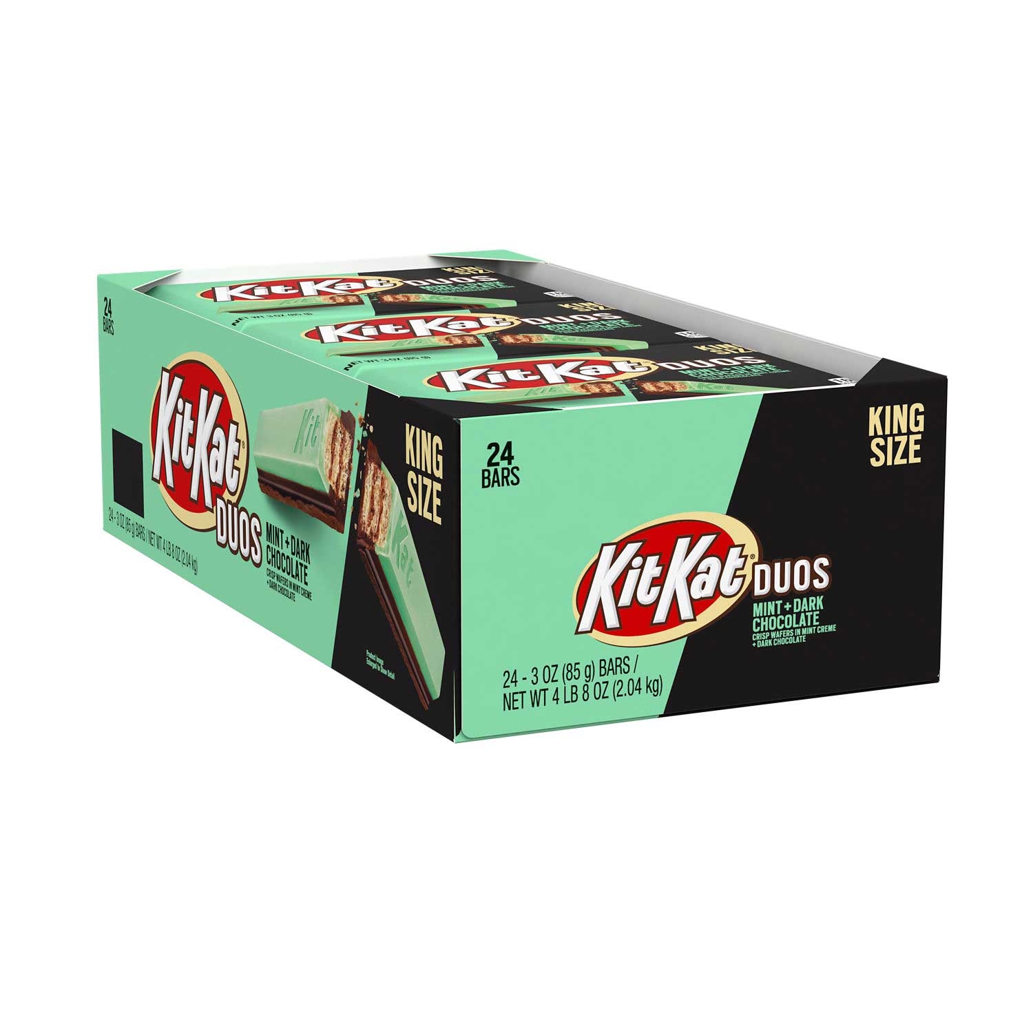 Kit Kat Duos King Size Mint Creme and Dark Chocolate Wafer Candy Bar, 3 Ounce -- 144 per case