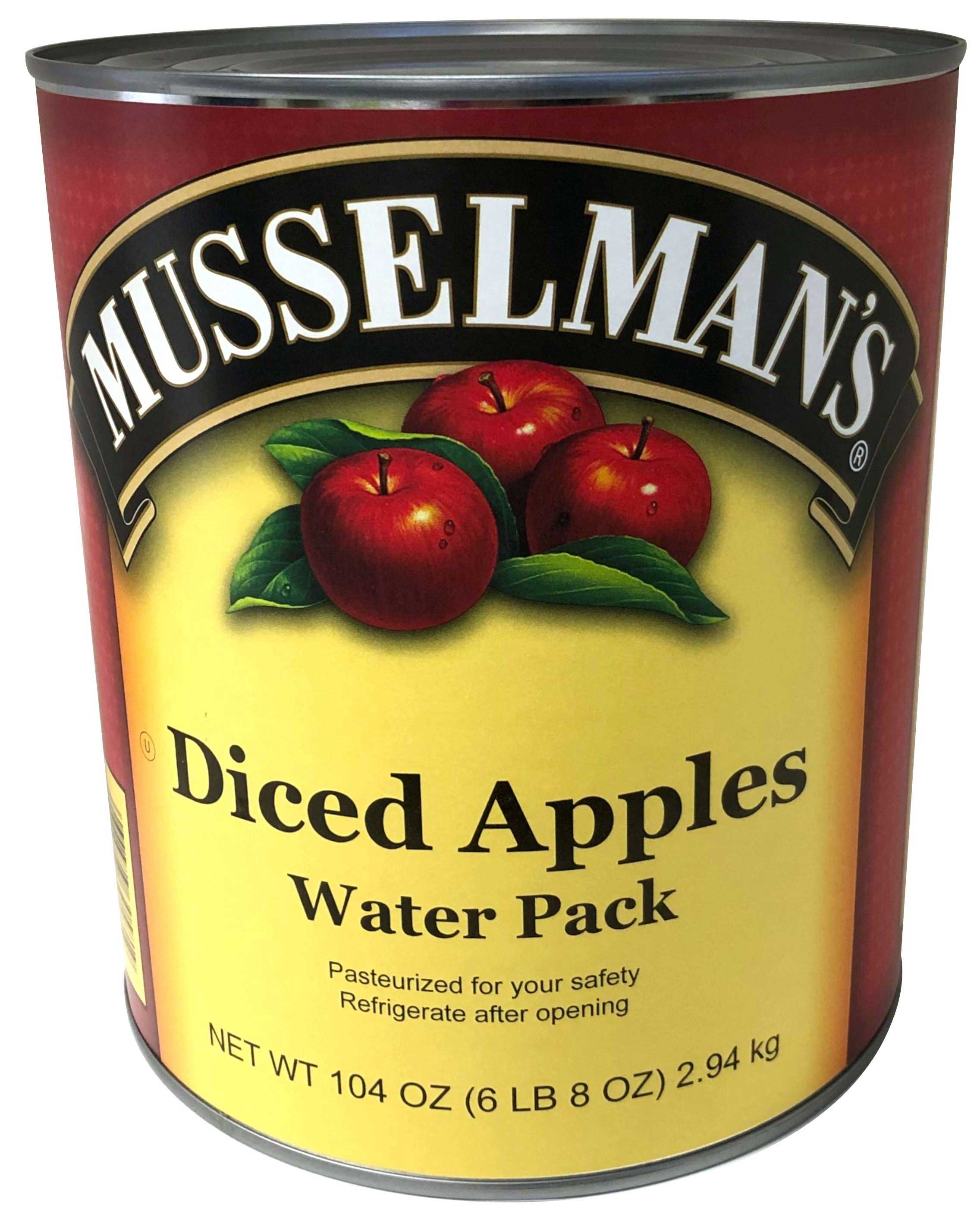 Musselmans Diced Apples - Water Pack, 104 Ounce Can -- 3 per case