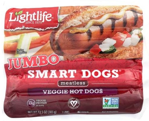 Lightlife Smart Dogs Veggie Hot Dog, 5 count per pack -- 12 per case