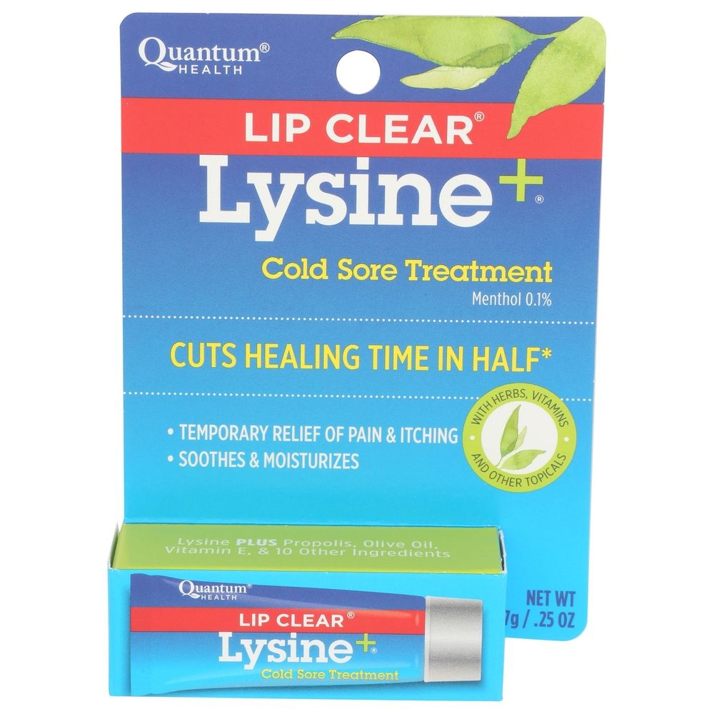 Quantum Lysine Plus Cold Sore Treatment Lip Clear Ointment, 0.25 Ounce