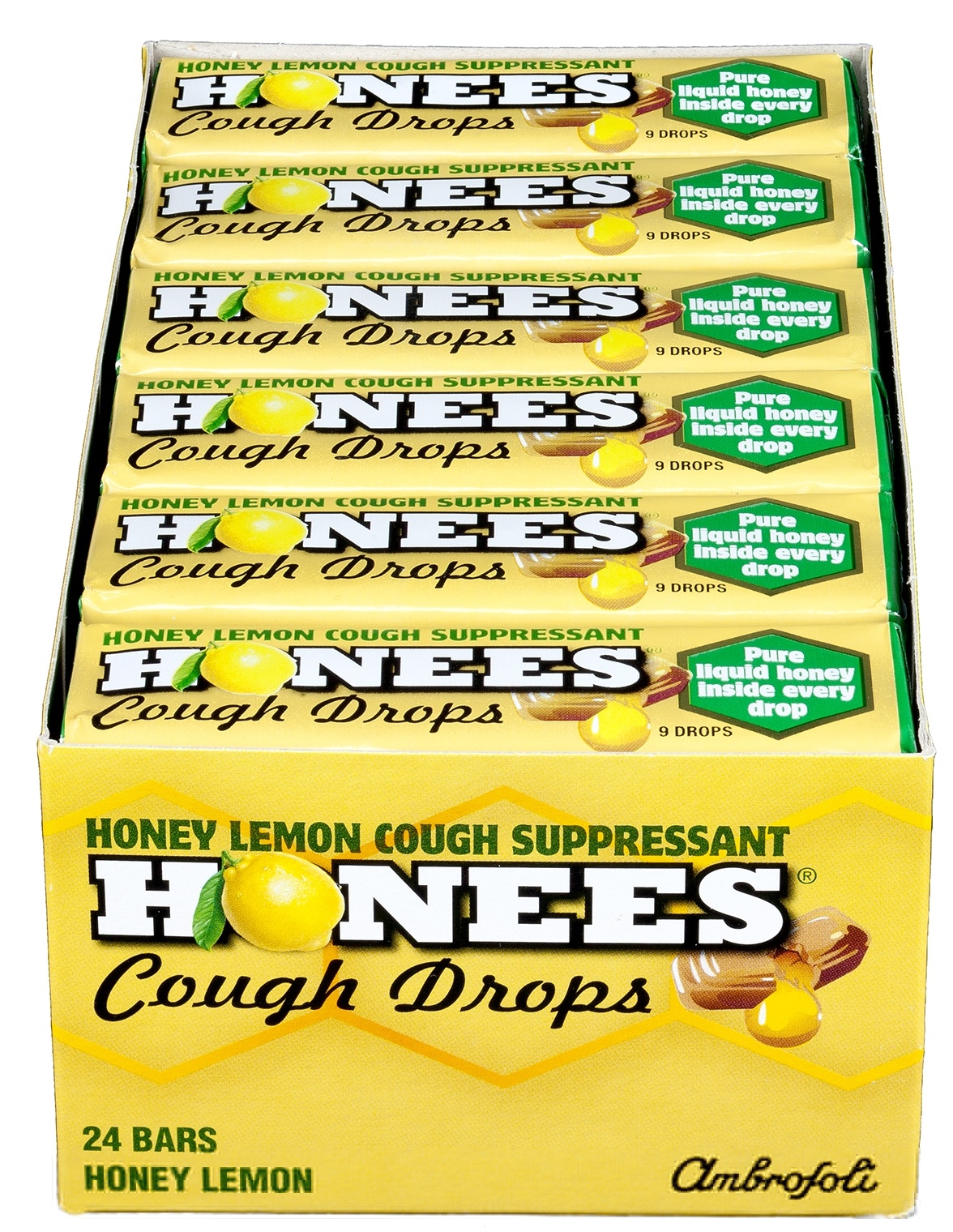Honees Honey Lemon Cough Drop Bar, 1.6 Ounce -- 288 per case.