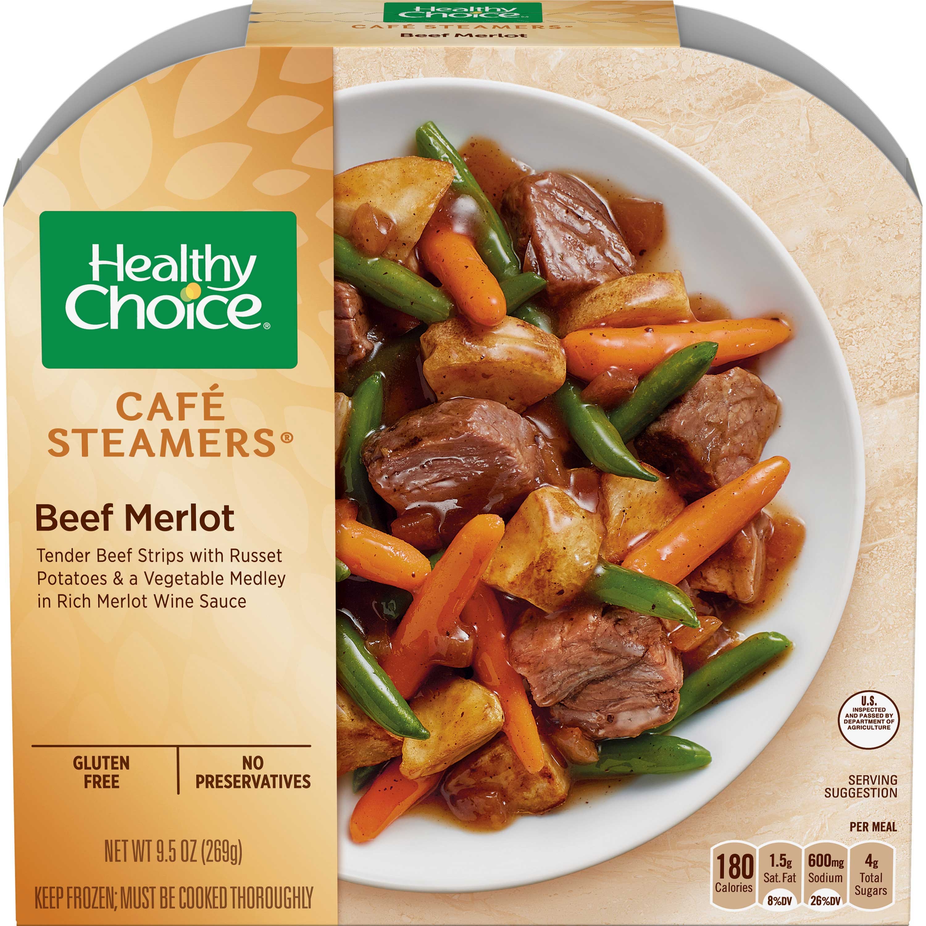 Healthy Choice Cafe Steamers Beef Merlot, 9.5 Ounce -- 8 per case.