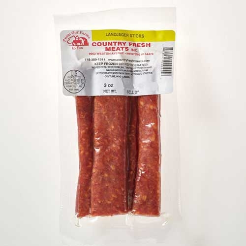Country Fresh Meats Landjaeger Stick, 3 Ounce -- 102 per case.