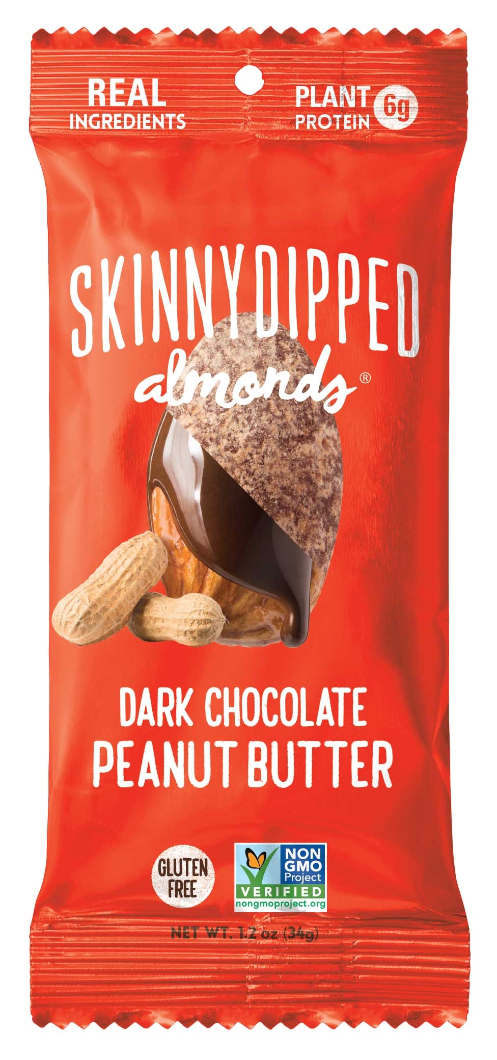 Skinny Dipped Dark Chocolate Peanut Butter Almonds, 1.2 Ounce -- 40 per case