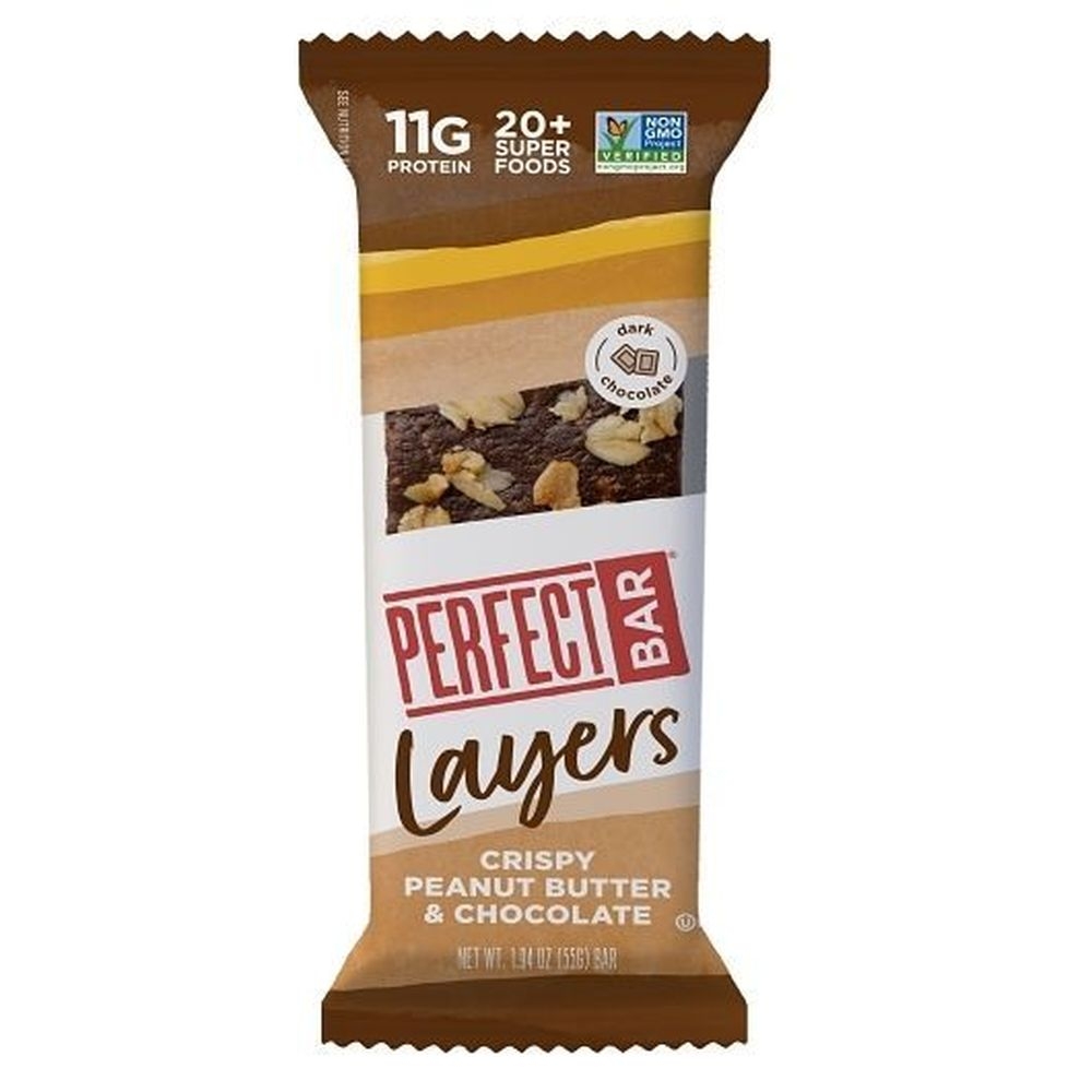 Perfect Bar Layers Crispy Peanut Butter and Chocolate Snack Bar, 1.94 Ounce -- 16 per case