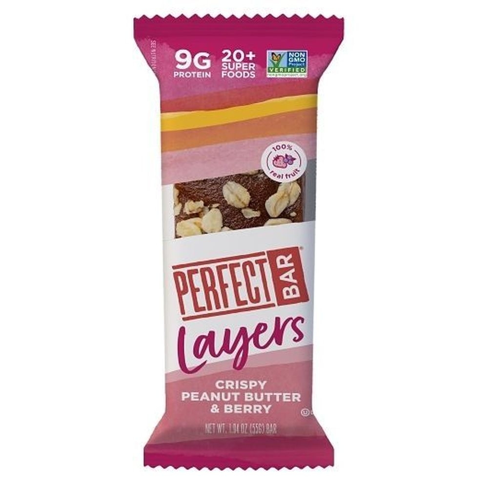 Perfect Bar Layers Crispy Peanut Butter and Berry Snack Bar, 1.94 Ounce -- 16 per case