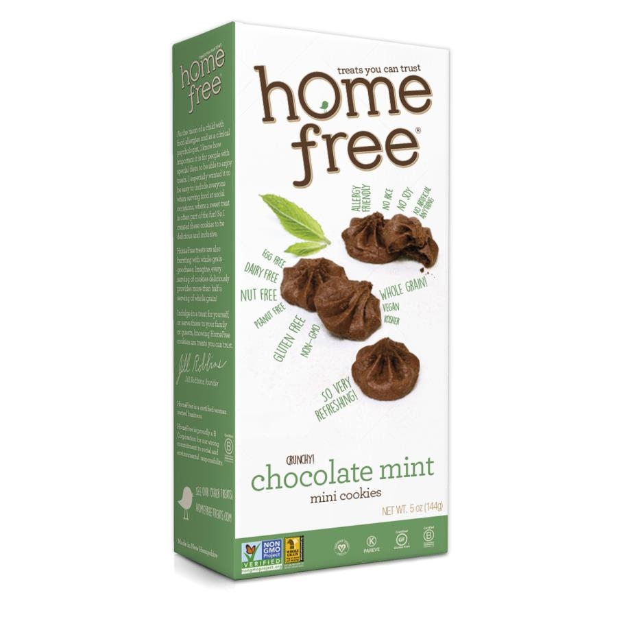 Homefree Gluten Free Chocolate Mint Mini Cookies, 5 Ounce Box -- 6 per case.