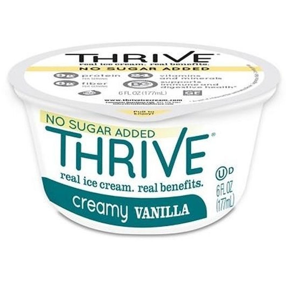 Thrive Frozen Nutrition No Sugar Added Creamy Vanilla Ice Cream, 6 Fluid Ounce Cup -- 24 per case
