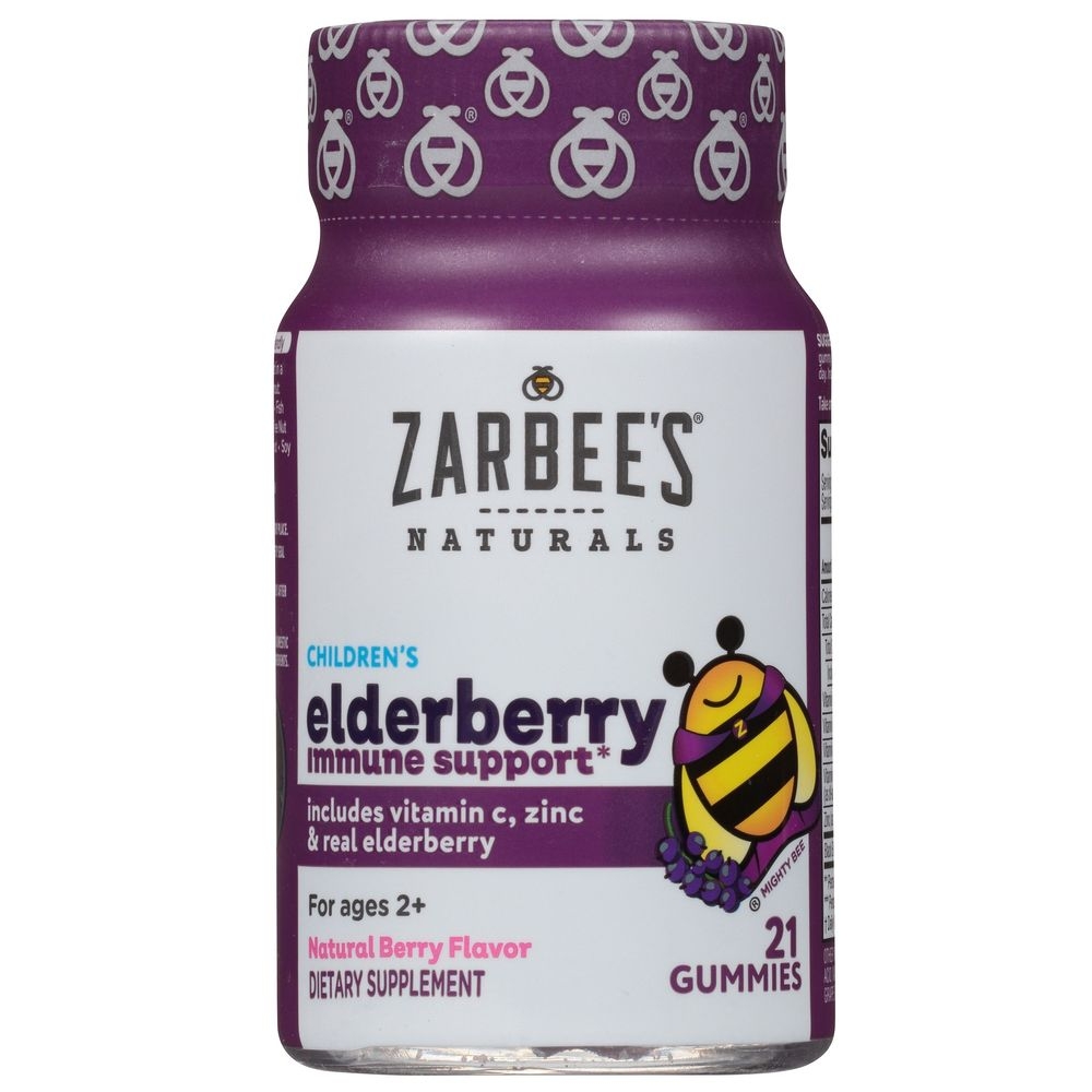 Zarbees Childrens Elderberry Immune Support Gummies - 21 per pack -- 12 packs per case