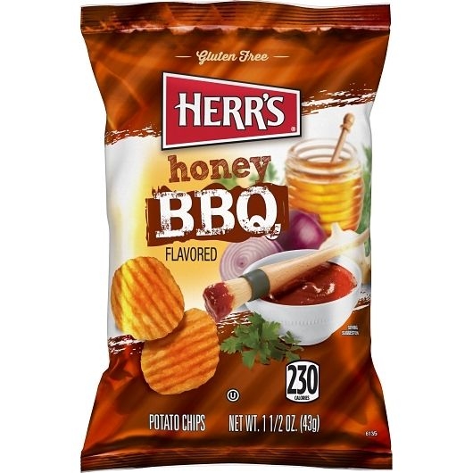 Herrs Honey Bbq Potato Chips, 1.5 Ounce -- 60 per case