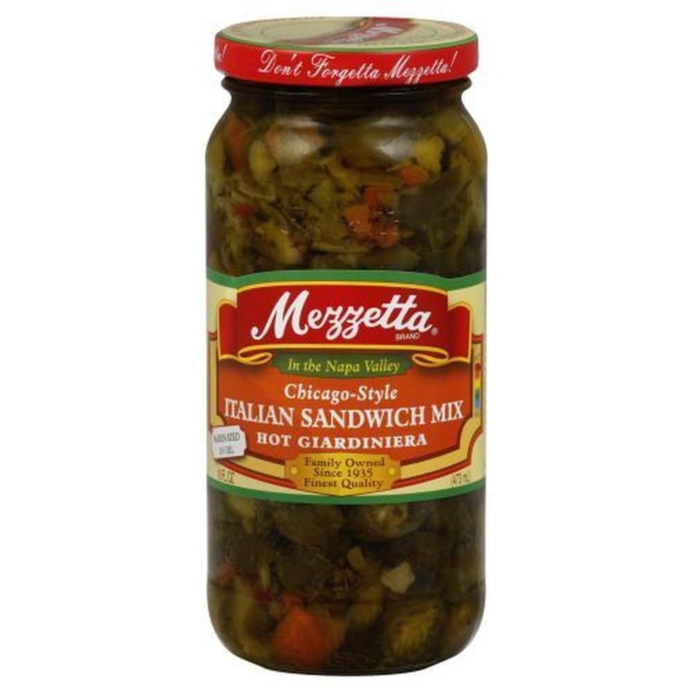 Mezzetta Chicago Style Italian Sandwich Mix Hot Giardiniera, 16 Ounce -- 6 per case