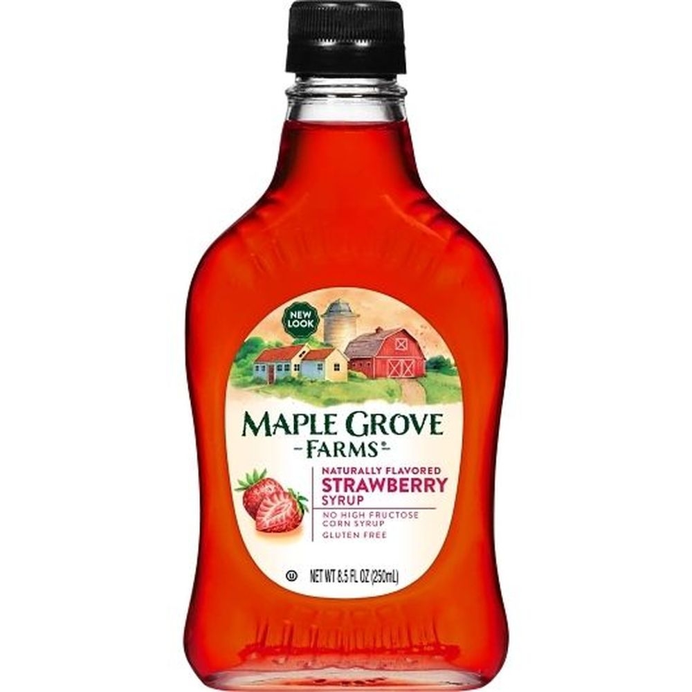 Maple Grove Strawberry Syrup, 8.5 Fluid Ounce Bottle -- 12 per case