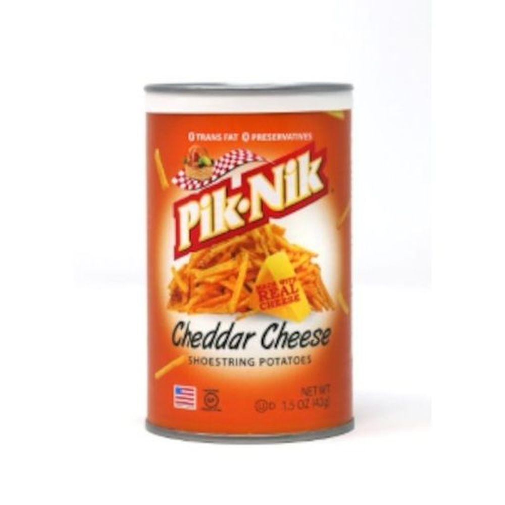 Pik-Nik Single Serve Cheddar Cheese Shoestring Potatoes, 1.5 Ounce -- 48 per case
