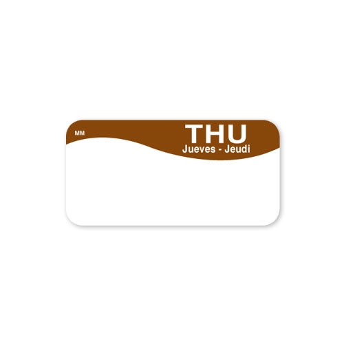 Daymark MoveMark Day of the Week Removable Label - Thursday, 1 x 2 inch -- 12 rolls per case.