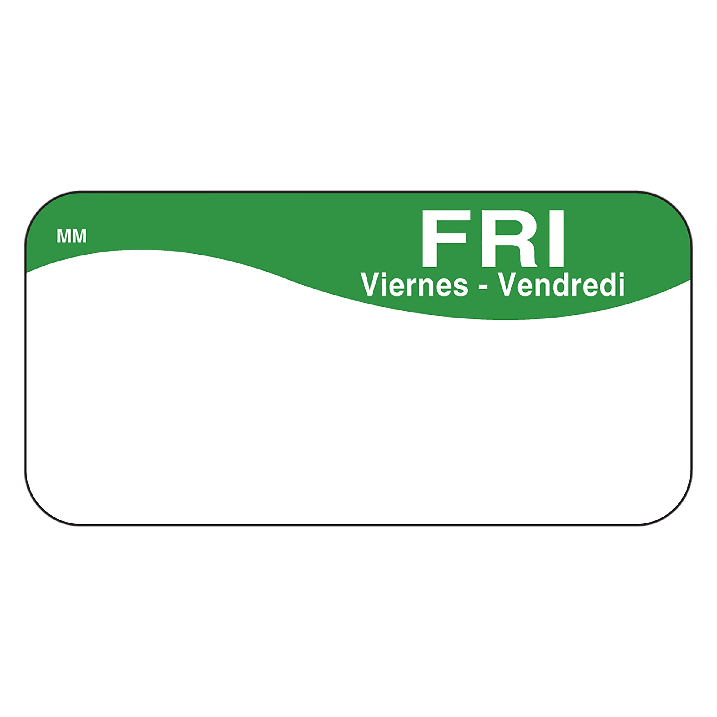 Daymark MoveMark Day of the Week Removable Label - Friday, 1 x 2 inch -- 12 rolls per case.