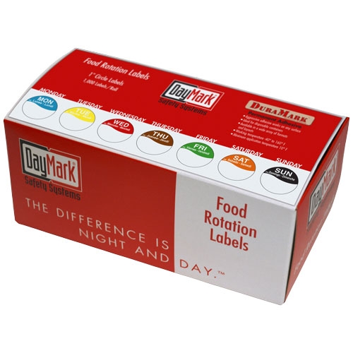 Duramark 1 inch Circles Monday Through Sunday Label Dotbox Kit.