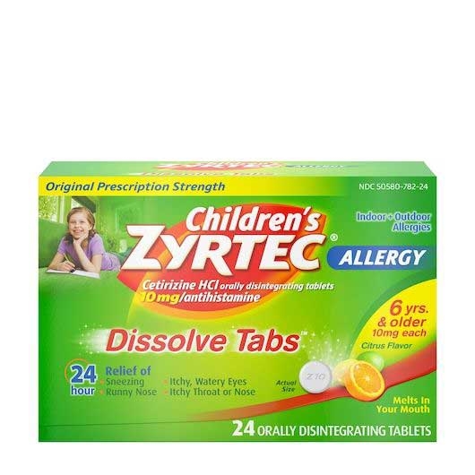 Zyrtec Allergy Citrus Dissolve Tablets - 24 count per pack -- 24 packs per case