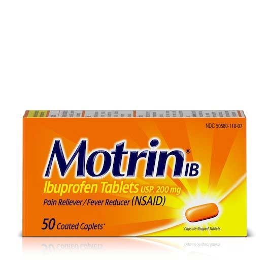 Motrin IB Ibuprofen Coated Caplets - 50 count per pack -- 24 packs per case