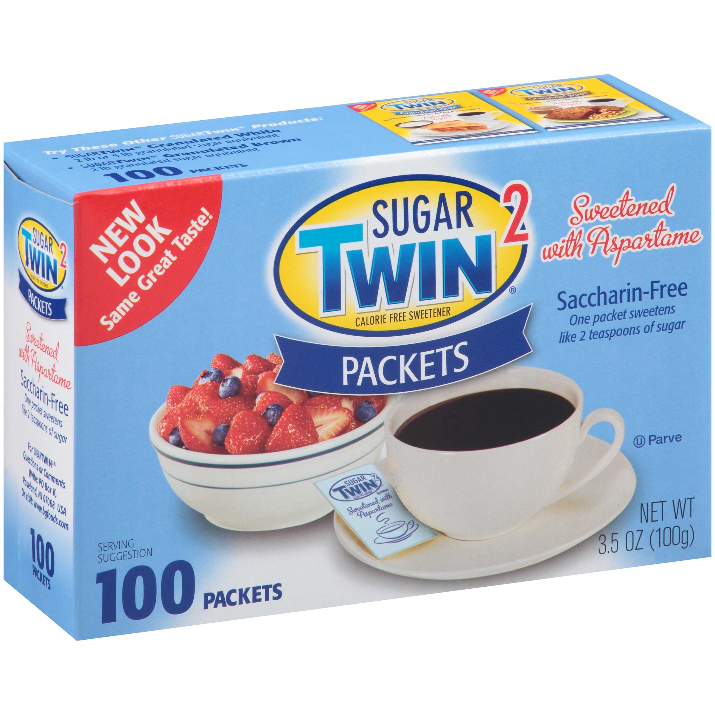 Sugar Twin Sweetener Packet, 100 per pack -- 12 packs per case