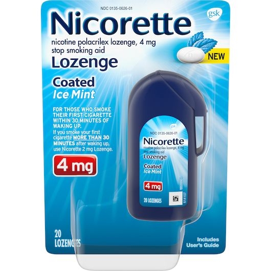 Nicorette Coated Ice Mint 4mg Lozenge - 20 count per pack -- 6 packs per case