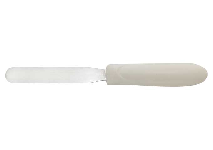 Winco White Polypropylene Handle Bakery Spatula, 4 x 3/4 inch -- 24 per case