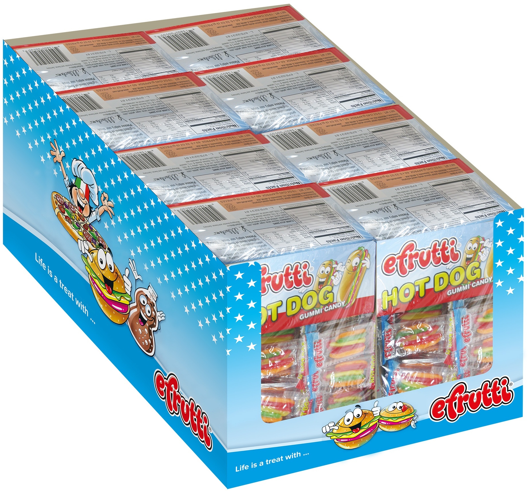 Efrutti Hot Dog Gummy Candy, 0.32 Ounce -- 480 per case.