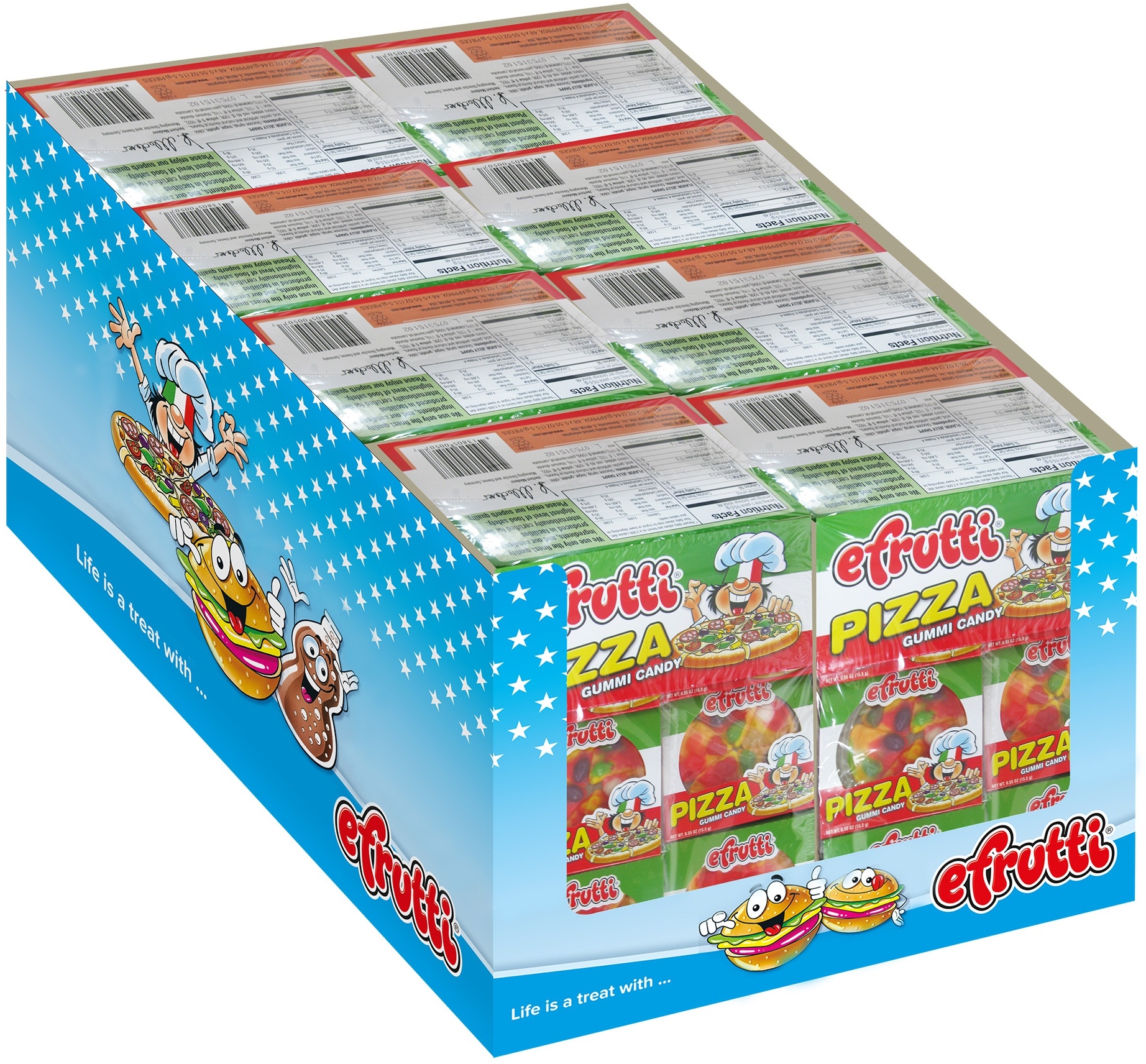 Efrutti Pizza Gummy Candy, 0.55 Ounce -- 384 per case.