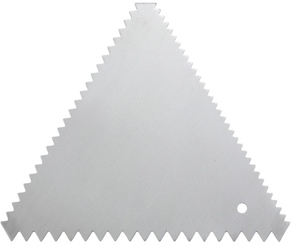 Winco Stainless Steel Triangle Cake Decorating Combs, 6 count per pack -- 12 per case