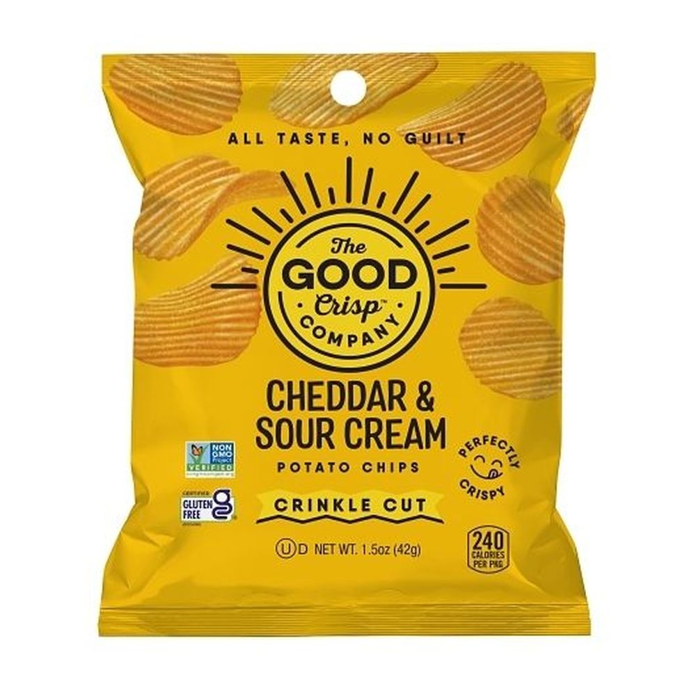 The Good Crisp Cheddar Sour Cream Crinkle Bagged Chips, 1.5 Ounce - 15 per case