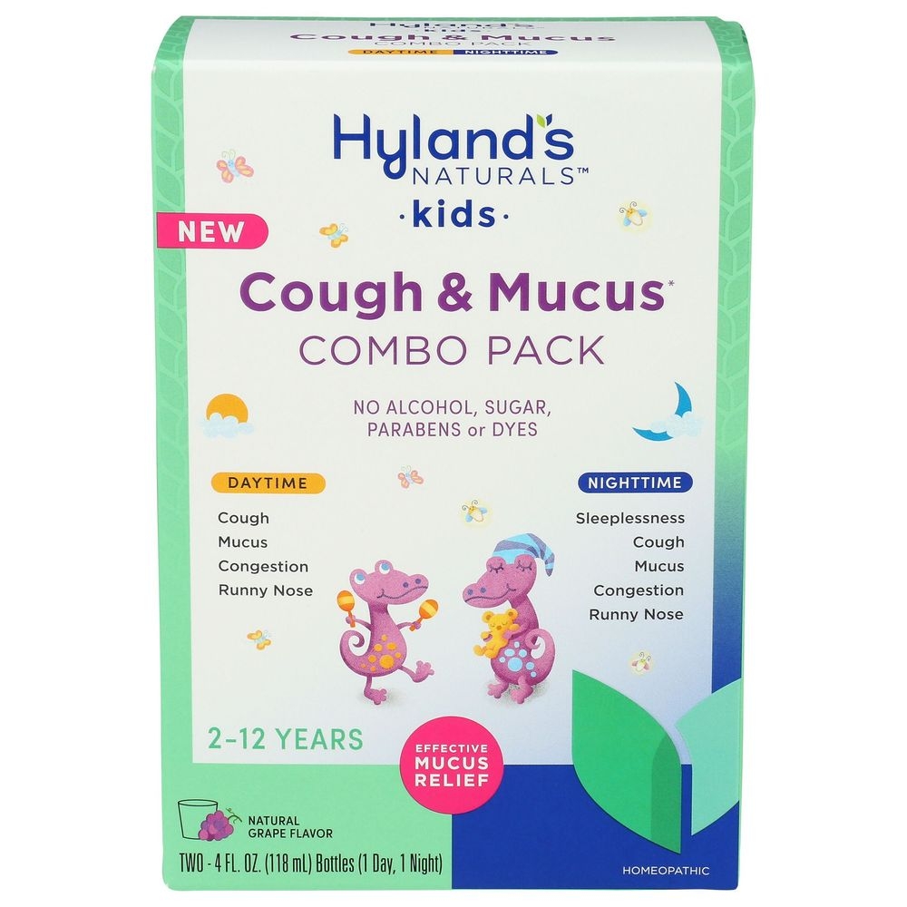 Hylands Naturals Kids Day and Night Cough and Mucus Combo Pack, 8 Fluid Ounce