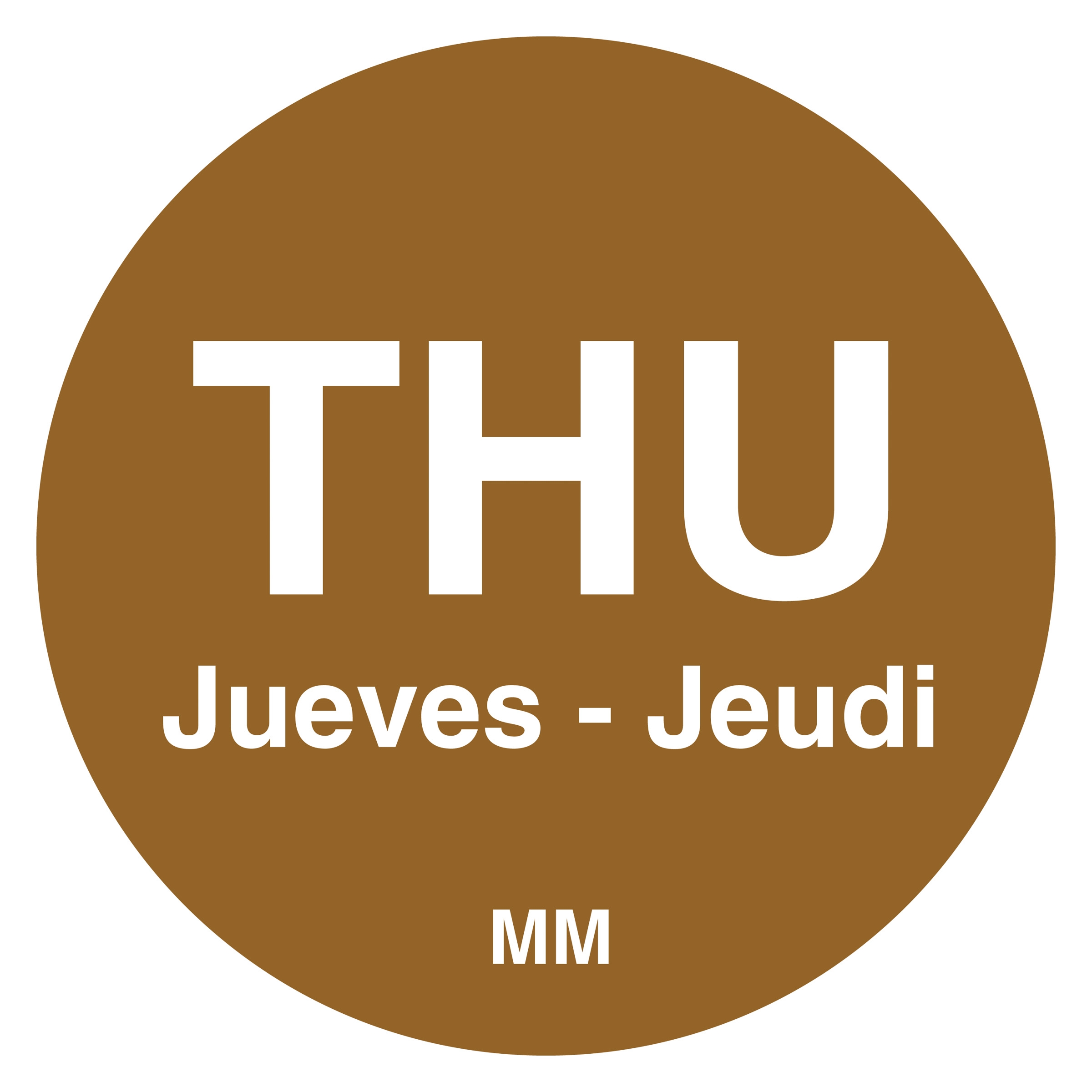 Daymark Circle Brown Day Of The Week Food Label, 0.75 inch -- 24000 per case