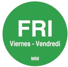 Daymark Circle Green Day Of The Week Food Label, 0.75 inch -- 24000 per case