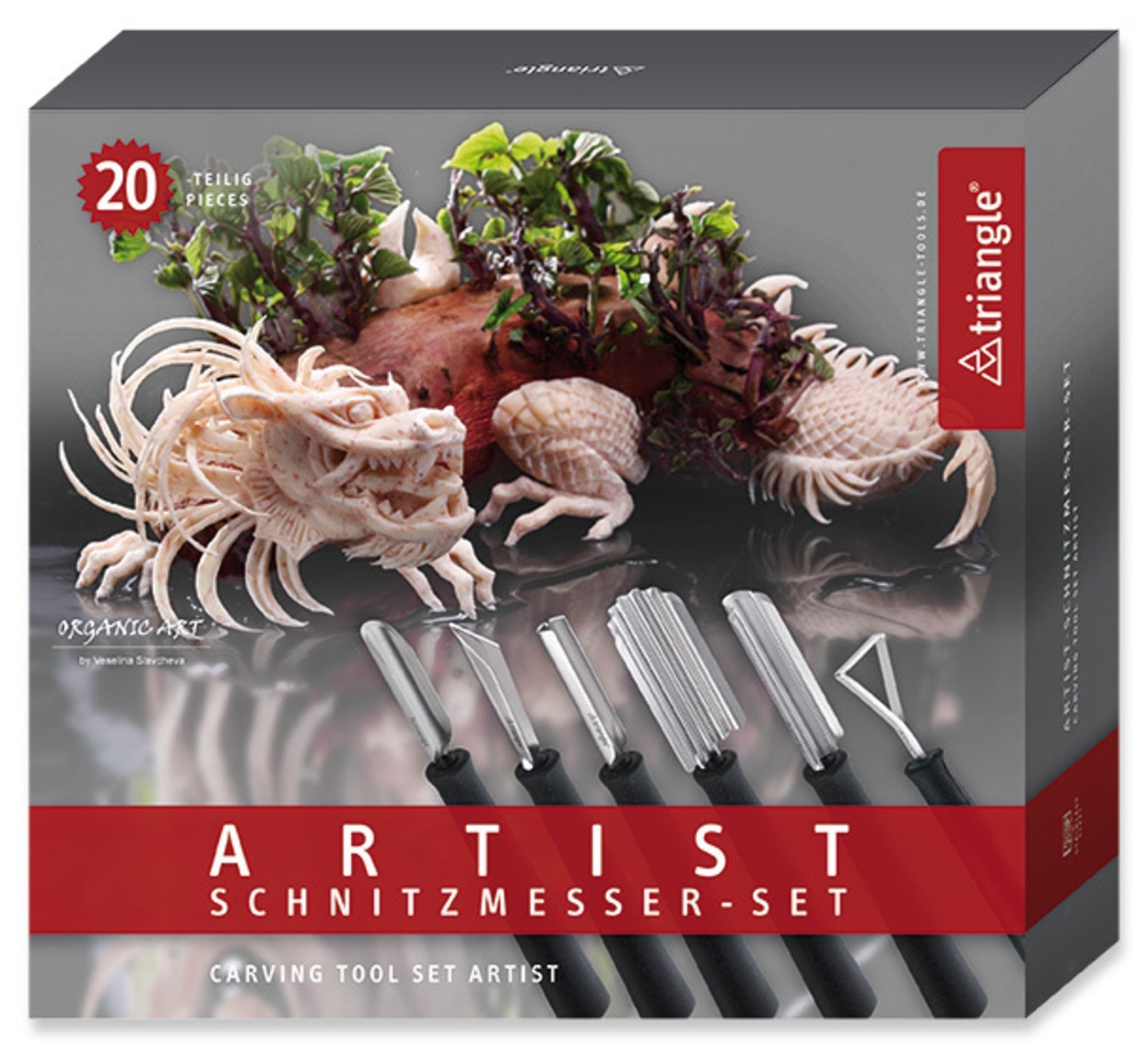 Triangle Stainless Steel Artist 20 Pieces Carving Tool Set