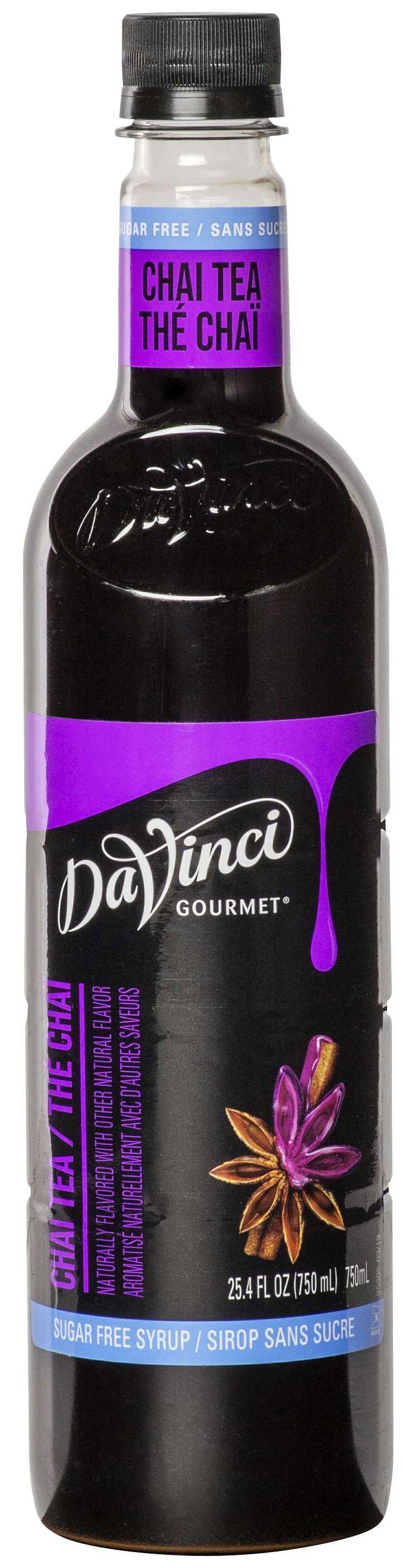 DaVinci Gourmet Sugar Free Chai Tea Syrup, 750 Milliliter Plastic Bottle -- 4 per case