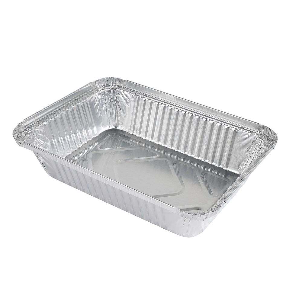 Chef's Seal Aluminum Silver Standard Weight Oblong Foil Pan, 2.25 Pound Capacity -- 500 per case
