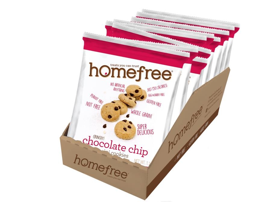 Homefree Gluten Free Chocolate Chip Mini Cookie, 1.1 Ounce Bag -- 10 per case.