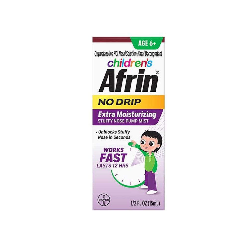 Afrin Childrens No Drip Extra Moisturizing Stuffy Nose Pump Mist for 6 Plus Years, 0.5 Fluid Ounce -- 36 per case