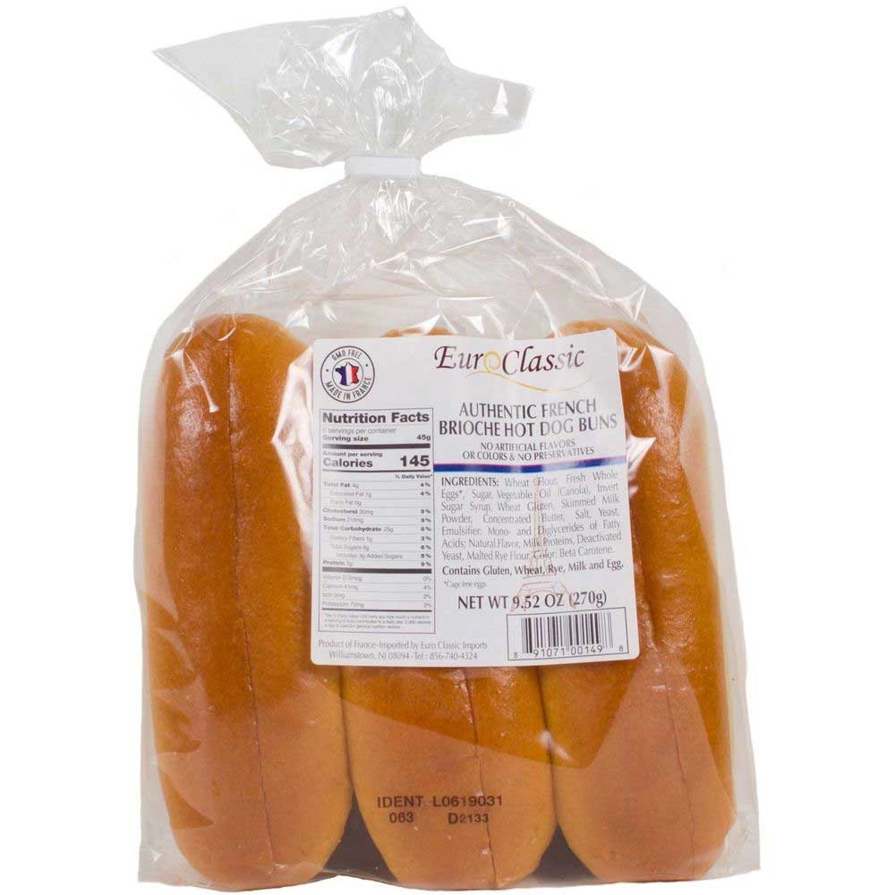 Euroclassic Hot Dog Brioche Bun, 1.586 Ounce -- 17 per case