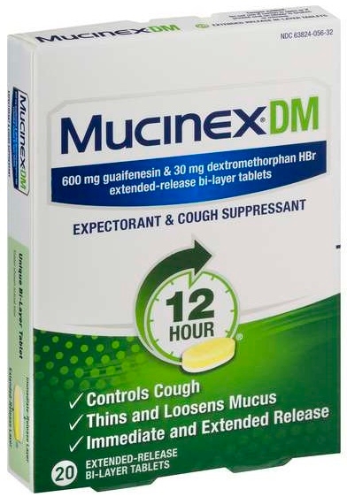 Reckitt Benckiser Mucinex DM Expectorant and Cough Suppressant Tablet, 20 per unit -- 24 per case