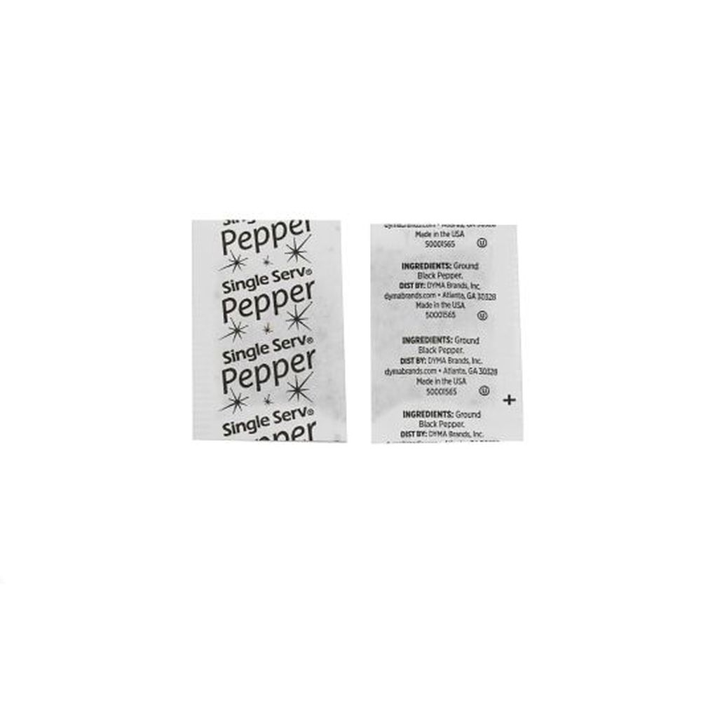 Single Serv Flat Pepper Packets, 0.1 Gram -- 3000 per case
